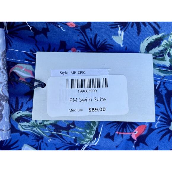 PETER MILLAR Seaside Swim Trunks w/ Koozie Men’s Blue Sz. M New Beach‎ Casual - Picture 7 of 9